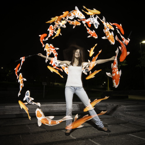 Visual poi classic, programmable pixel poi by Pyroterra Lighttoys