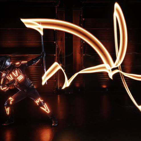 Visual Poi in staff – Tron