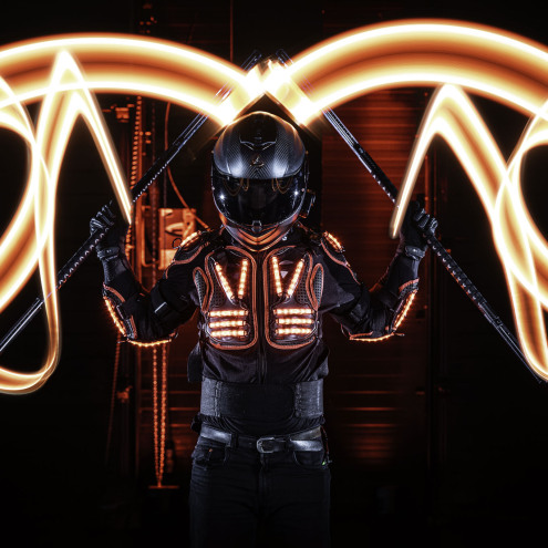 Visual Poi in staff – Tron
