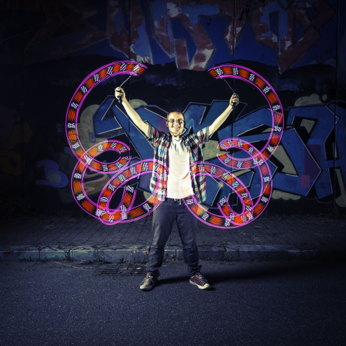 Zebra Poi, programmable LED poi by Pyroterra Lighttoys