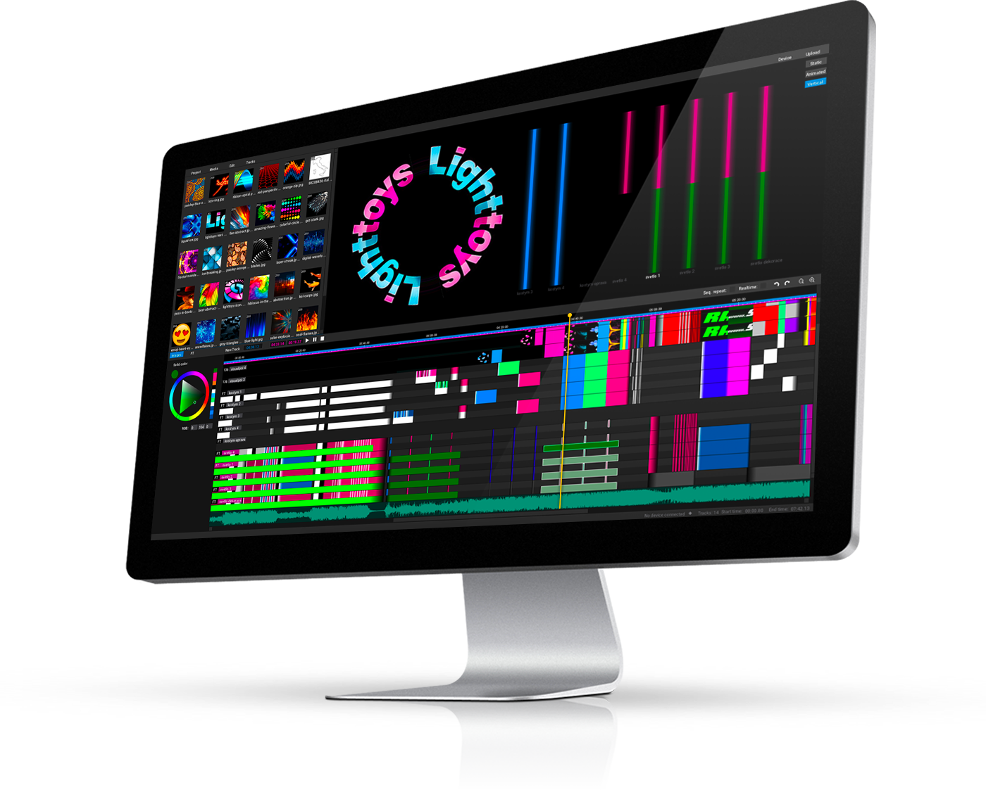 Pyroterra Lighttoys Composer - easy to use programming LED light software monitor