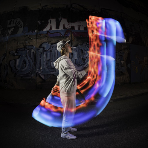 USB-C charging and programming LED juggling club.