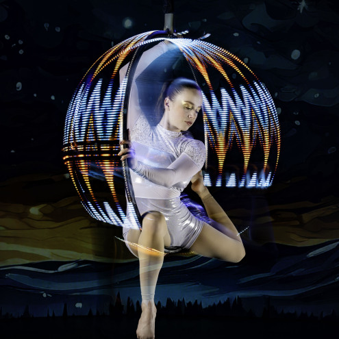 LED Aerial Hoop FT2 – shine like a star high above